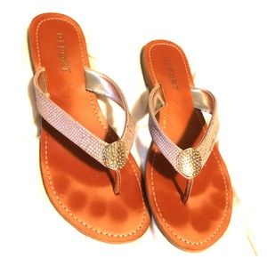 Pink snakeskin sandals
